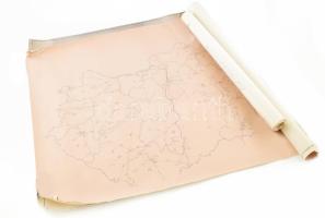 5 db vegyes Magyarország térkép, közte Magyarország munkatérképe 3 példányban, vegyes állapotban, 75x56 cm és 111x68 cm között