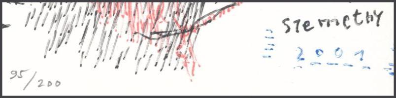 Szemethy Imre (1945-): V4. Lito-ofszet, papír, jelzett, számozott (95/200), 29x23 cm. A 2001-ben meg...