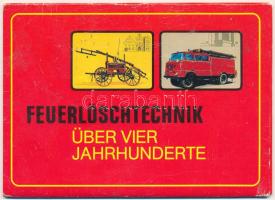 Feuerlöschtechnik über Vier Jahrhunderte (DDR) / Tűzoltókocsik - Kelet-német modern képeslap füzet 9 képeslappal / Fire-fighting technology - East German booklet with 9 modern postcards