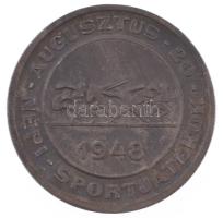 1948. "OSH (Országos Sporthivatal) / Népi Sportjátékok 1948 Augusztus 20" ezüstözött bronz...