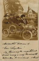 1909 Mariánské Lázne, Marienbad; Villa Rübezahl. Studio montage photo with automobile, F. Friedrich