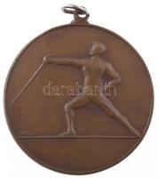 1924. "Igazságügyi Sport Club" bronz emlékérem füllel (35mm) T:AU,XF patina, kis lapkahiba