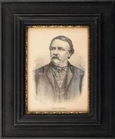 Deák Ferenc. Rotációs fametszet, papír, jelzett a metszeten. Dekoratív, üvegezett fakeretben, 19x13,...