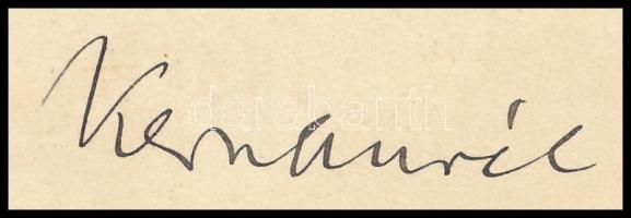 1921 Kern Aurél. (1871-1928) újságíró, zeneszerző saját kézzel írt levele ismeretlen részére, a Nemz...