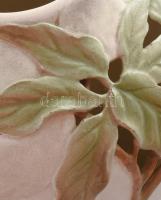 Szecessziós áttört mintás váza, masszába nyomott jelzéssel, repedezett mázzal, kis kopottsággal, m: ...