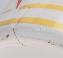 Zsolnay díszváza. Formába öntött porcelán. Felületén színesen festett táncoló, zenélő alakok. Török ...