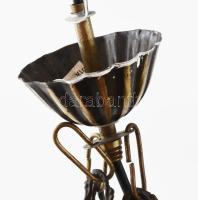 Retro fém és üveg csillár. Hibátlan búrákkal 60 cm