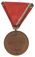 1939. "Magyar Bronz Érdemérem hadiszalagon" aranyozott bronz kitüntetés, fémjellel, hadisz...