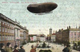 Berlin with Military Zeppelin (small tear)