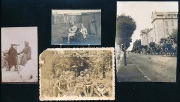 cca 1914-1918 Első világháborús katonai fotók, 4 db kisméretű fotó