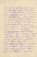 1889 Popper Dávid (1843-1913) gordonkaművész saját kézzel írt levele, német nyelven, autográf aláírá...