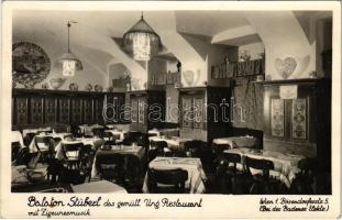 1930 Wien, Vienna, Bécs I. Balaton Stüberl das gemütl. Ung. Restaurant mit Zigeunermusik. Bösendorferstr. 5. / Magyar vendéglő belső / Hungarian restaurant interior