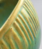 Zsolnay eozin mázas ékszertartó, kis mázkopással, pajzspecsétes, m: 9,5 cm, ritka!