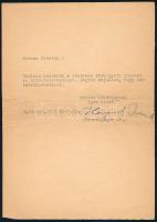 1951 vitéz váradi Haynal Imre (1892-1979) Kossuth-díjas orvos, belgyógyász, endokrinológus, egyetemi tanár gépelt levele ismeretlennek, autográf aláírással.