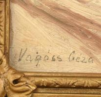 Vagáss (?) Géza jelzéssel: Havas táj, 1931. Olaj, karton. Dekoratív fakeretben. 18,5x24,5 cm