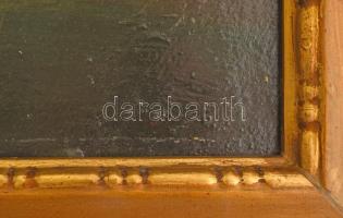 Tornyai (?) jelzéssel: Hazfelé. Olaj, karton. Dekoratív fakeretben. 14x19 cm