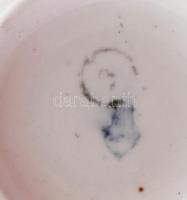 Zsolnay virágmintás porcelán bögre pár, 2 db, matricás, jelzett, hibátlan, m: 9,5 cm