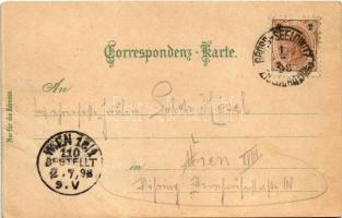 1898 (Vorläufer) Zidlochovice, Gross Seelowitz; Hauptstrasse, Rathaus, Bahnhof-Gebäude, Neue Eiserne...