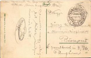 1916 Kotor, Cattaro; dall' ovest / from west + "K.U.K. MARINEFELDPOSTAMT POLA" (tear)