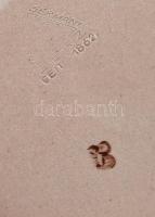 Gerz vadászmintás söröskorsó, steinzeug, körben stilizált vadászjelenetekkel díszített, jelzéssel, h...