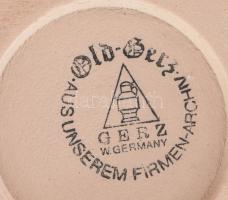 Gerzit gyűjtői söröskorsó, körben biszkvit porcelán jelenetképekkel díszítve, jelzéssel, hibátlan, m...