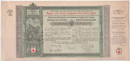 Budapest 1882. "Magyar szent korona országainak vörös-kereszt egylete" kisorsolási kötvény...