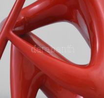 Zsolnay ökörvér mázas furulyázó figura. Terv.: Török János. Minimális mázkarccal, pajzspecsétes, m: ...