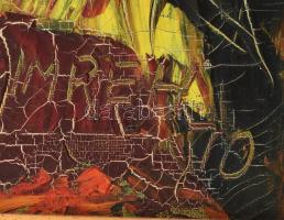 Imreh Tibor (1952-2010): Musztáng, 1970. Olaj, vászon, jelezve jobbra lent. Hátoldalán autográf feli...