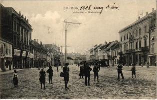 1908 Sopron, Várkerület, Pesti Magyar Kereskedelmi Bank, Röttig Gusztáv és Ritter Vilm. üzlete (fl)