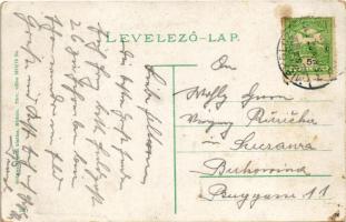 1915 Miskolc, Tiszai pályaudvar, vasútállomás, gőzmozdony, vonat. Grünwald Ignác kiadása (EK)