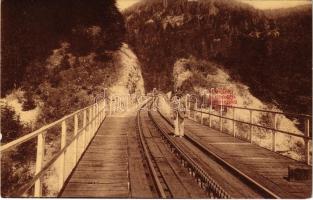 1907 Tiszolc, Tisovec; Fogaskerekű vasúti híd. Kreisler József kiadása / cogwheel railway bridge