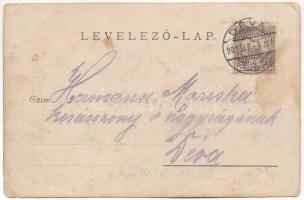 1901 Déva, Kupfer Erzbergbau, Barbara Stollen Glück auf! / Barbara akna a rézérc bányában, Idegenekn...