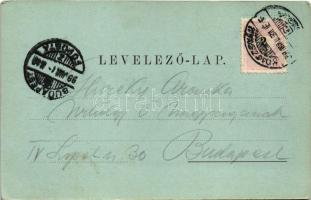 1899 (Vorläufer) Kolozsvár, Cluj; Fő tér északkeleti oldala este, városi vasút, vonat, Europa kávéhá...