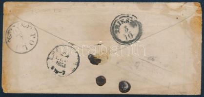 Thurn und Taxis 1854 Levél 9Kr bérmentesítéssel az S.M.S. Bellonára címezve Triesten keresztül / Cov...