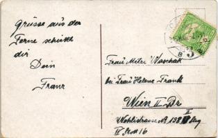 1915 Eszék, Essegg, Osijek; Festung / Tvrdja / tér, villamos, Isak Löwy üzlete / square, tram, shop ...