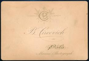 cca 1880 S.M.S. Kronprinzessin Erzherzogin Stephanie hadihajó (1889-1926) teljes oldalsó nézete kabi...