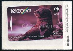 Új-Zéland WWF-fóka telefonkártya