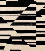 Jelzés nélkül (Victor Vasarely?): Geometria. Nyomat, papír. Üvegezett fakeretben, 42×48 cm