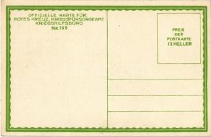 Italia - In deiner Hand seh'n wir den Mordstahl blinken.. Offizielle Karte für Rotes Kreuz, Kri...