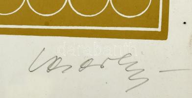 Vasarely, Victor (1908-1997): Arany gyűrűk Szitanyomat, papír, jelzett, számozott (28/90), üvegezett...