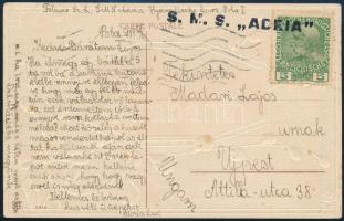 1914 Tábori posta képeslap 5h bérmentesítéssel S.M.S. ADRIA