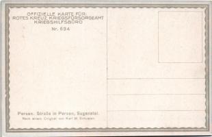 Strasse in Persen, Suganatal (Südtirol). Kriegshilfsbüro Nr. 534. / WWI Austro-Hungarian K.u.K. mili...