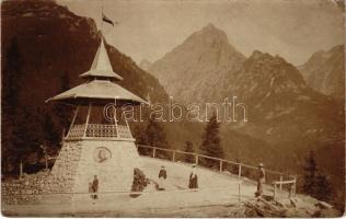 Tátra, Magas-Tátra, Vysoké Tatry; Tarpatak-völgy, Szilágyi Dezső emléktorony, kilátó / Kohlbacher Tal, Szilágyi-Denkmal / Studená dolina / memorial lookout tower, monument. photo (EK)