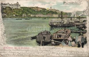 Budapest Vár és Hajókikötő litho (EK)