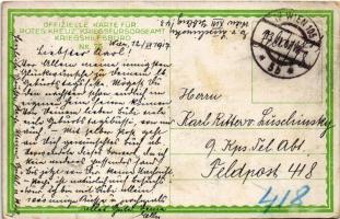1917 Maschinengewehr Abteilung. Offizielle Karte für Rotes Kreuz, Kreigsfürsorgeamt Kriegshilfsbüro ...