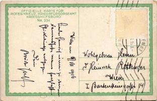 1916 Österreichisch-ungarischer Panzerzug im Angriff. Offizielle Karte für Rotes Kreuz, Kriegsfürsor...