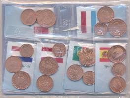 Európai Unió 1999-2002. 1c-5c 36xklf, összesen 12 országból, lezárt csomagolásban T:UNC,AU European ...