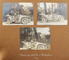 1913 Magyar katonatiszt külföldi kirándulása feleségével. Olaszország (Merano, Riva, Garda-tó, Cortina d'Ampezzo), Ausztria (Wachau, Ischl, Bad Gastein, Bécs, stb.) Rendkívül tartalmas album, 120 db fotóval, az albumlapokon feliratozva. Korabeli zsinórfűzéses fotóalbumban, kissé sérült borítóval, 25,5x32,5 cm