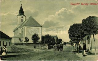 Verpelét (Heves), templom, lovaskocsi (ázott / wet damage)