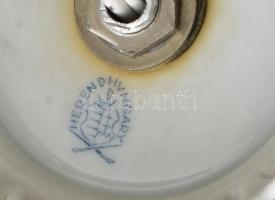 Herendi labdarózsa mintás porcelán váza. Kézzel festett, jelzett, hibátlan. Búrával m: 40 cm